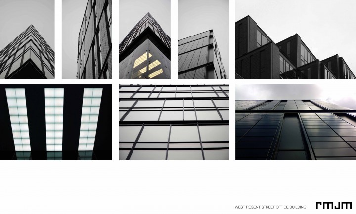 Monochrome office building ...